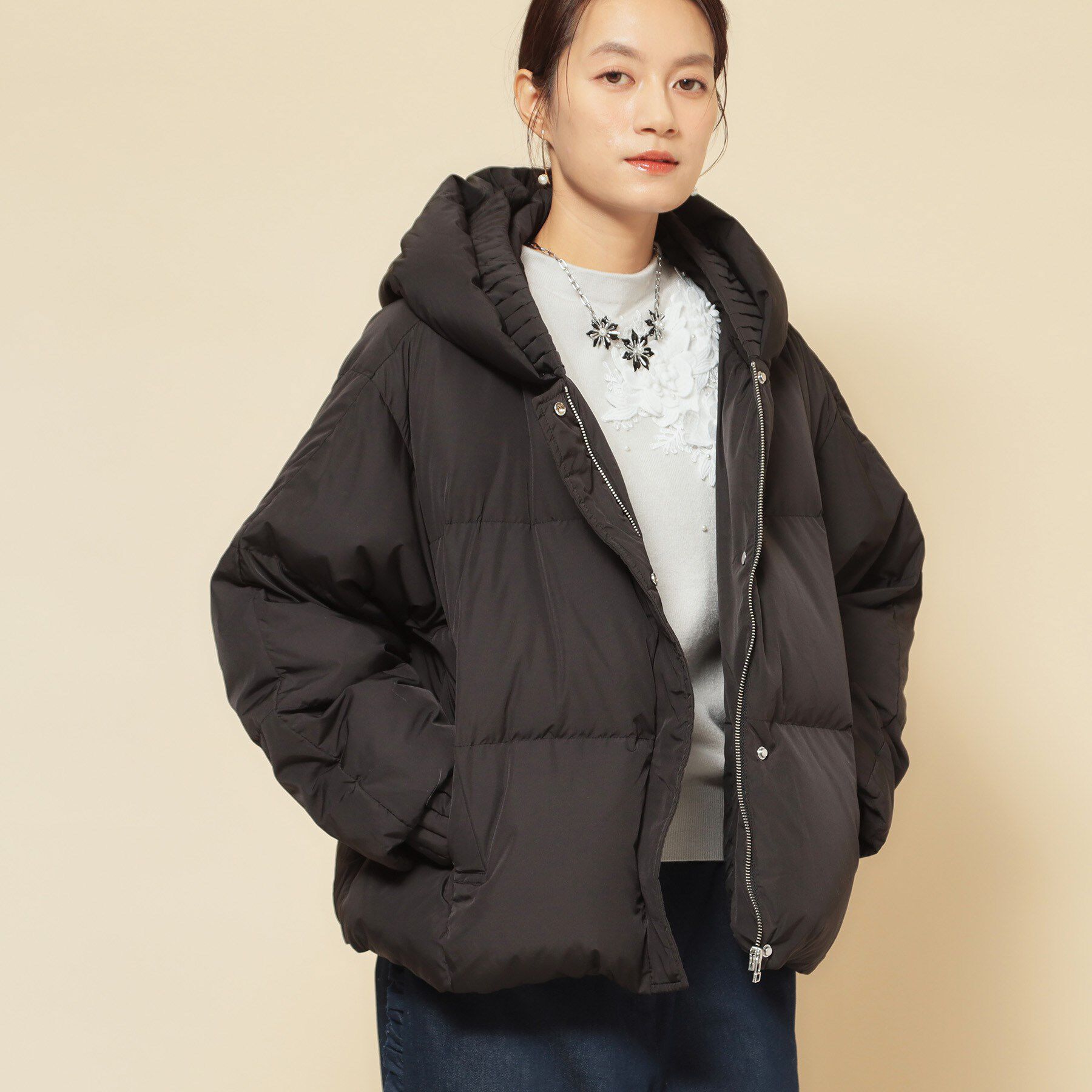 SunaUna「【プリーツレイヤードピュアダウン】」|ダウン|