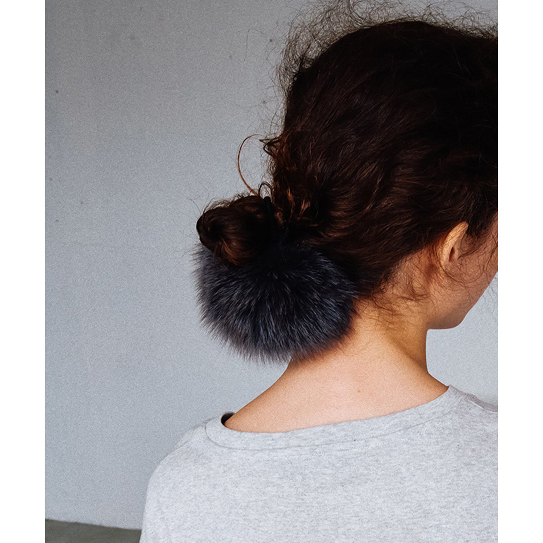 CODE A「heyep｜fluffy fur hair tie」|その他|グレー(012)