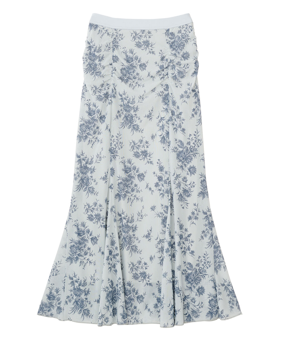 COCO DEAL「フラワープリントメッシュマーメイドスカート」|スカート|ライトブルー
