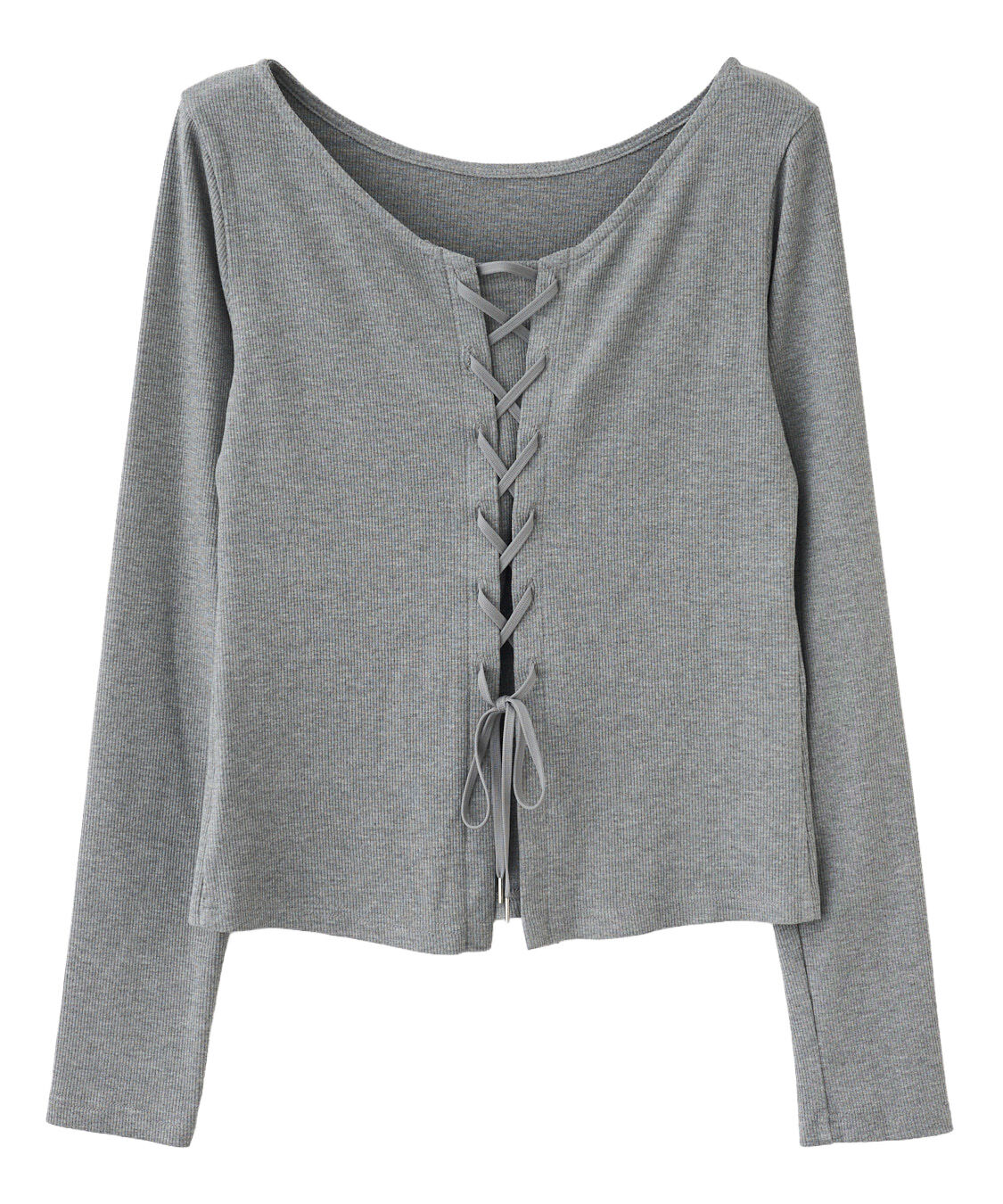 COCO DEAL「レースアップ前後2WAYリブトップス」|Tシャツ・カットソー|