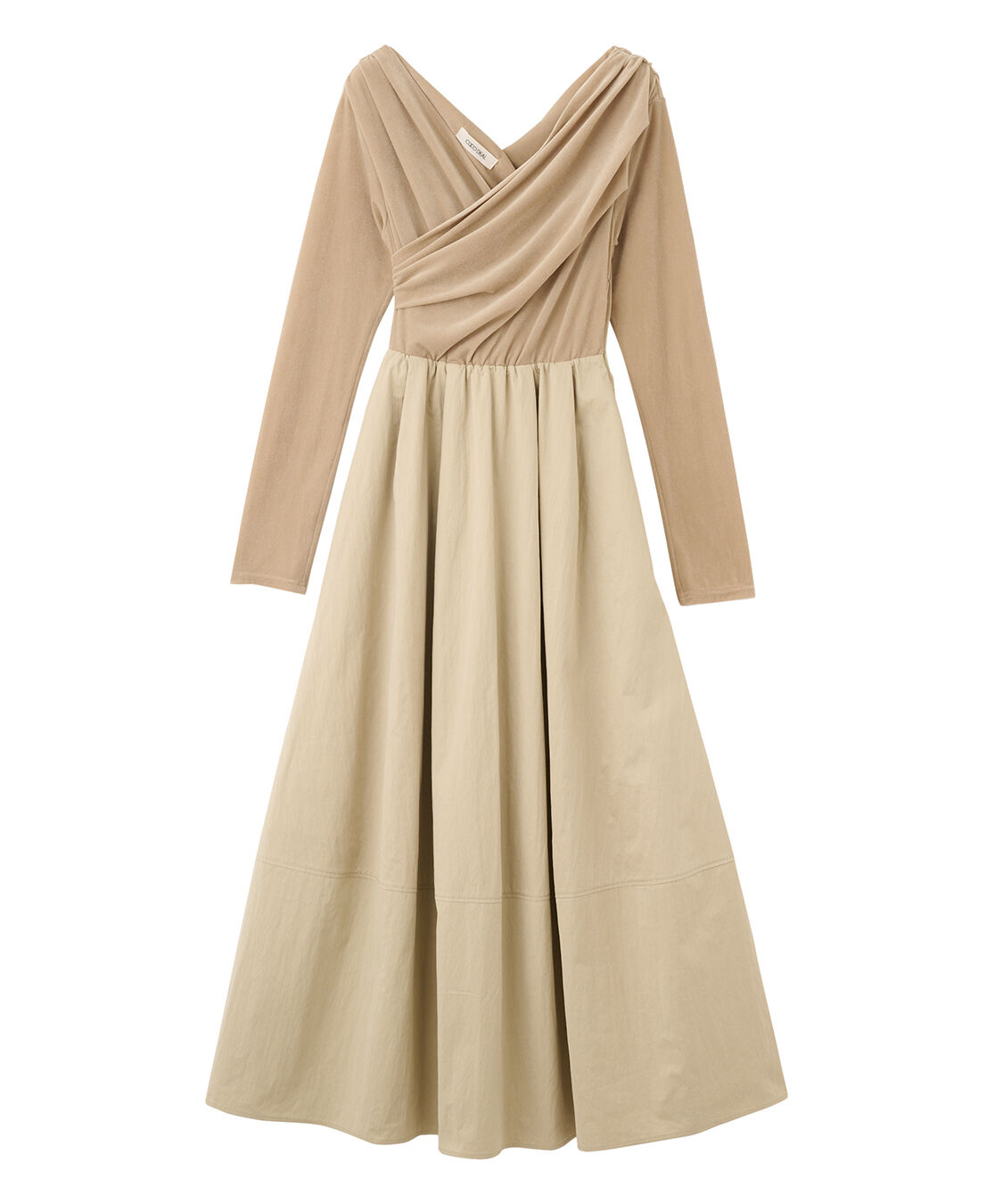 COCO DEAL ベロアドッキングワンピース ベージュ　新品未使用　タグ付き ベロアドッキングワンピース（COCO DEAL）｜ルミネのファッション通販