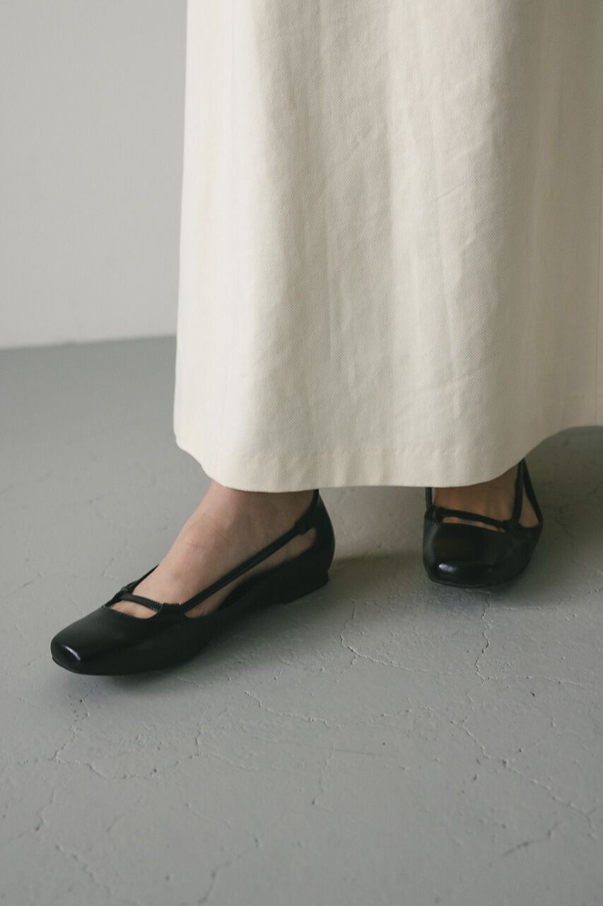 STYLEMIXER「スクエアストリングフラットシューズ」|パンプス|BLK