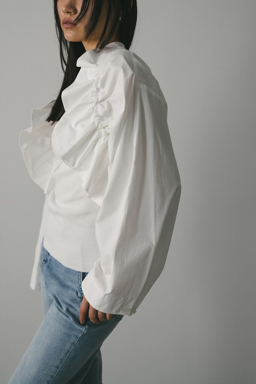 STYLEMIXER「シャーリングフリルジャケット」|ブルゾン・スタジャン|