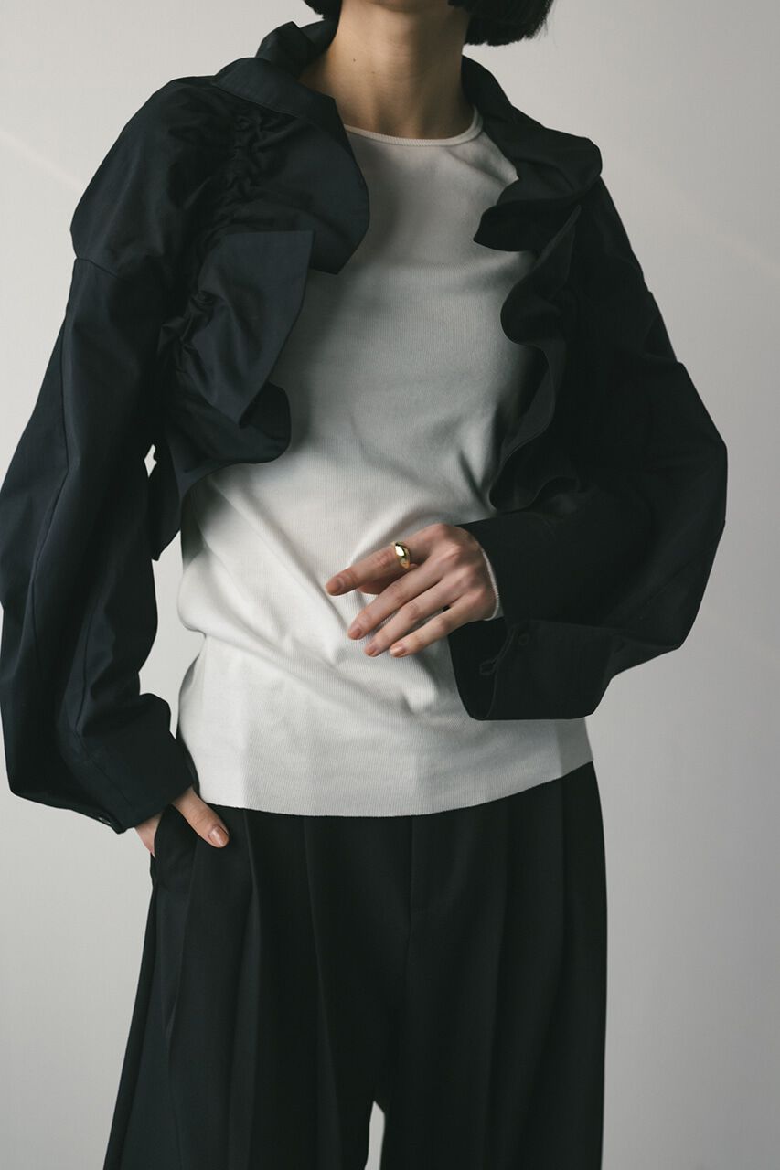 STYLEMIXER「シャーリングフリルジャケット」|ブルゾン・スタジャン|