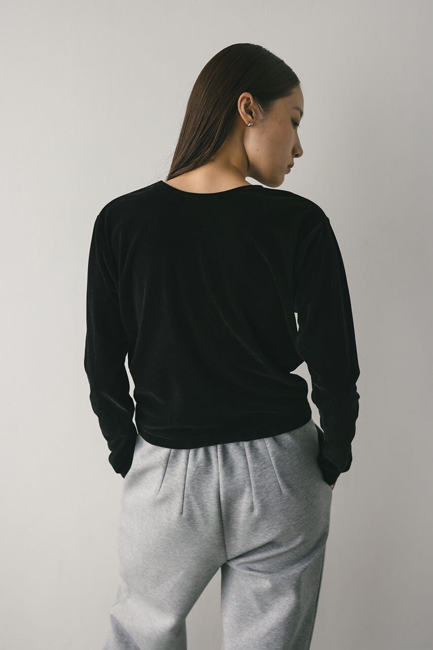 STYLEMIXER「メッシュベロアロンT」|Tシャツ・カットソー|BLK