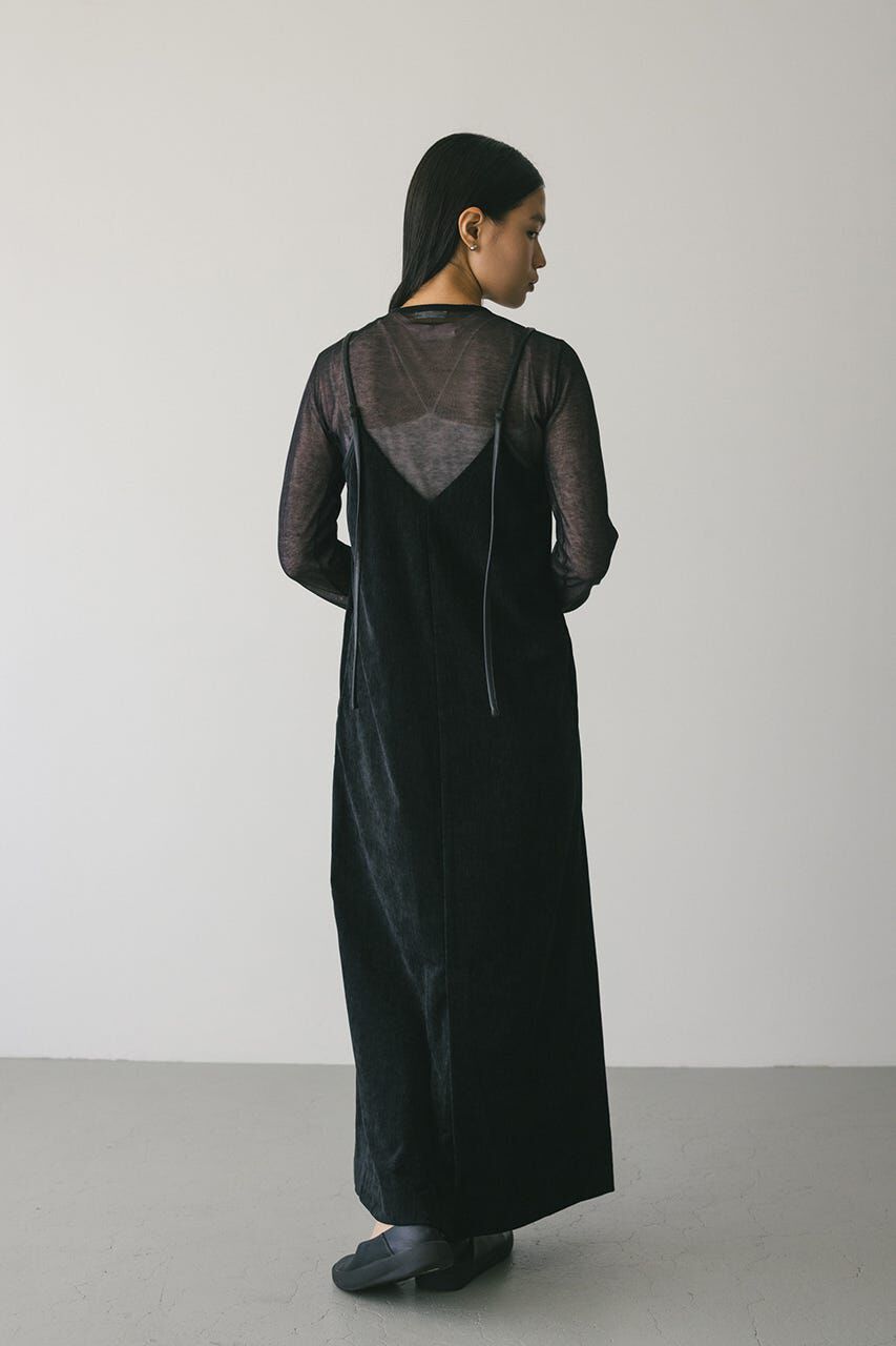 STYLEMIXER「パイピングベロアキャミワンピース」|ワンピース|BLK