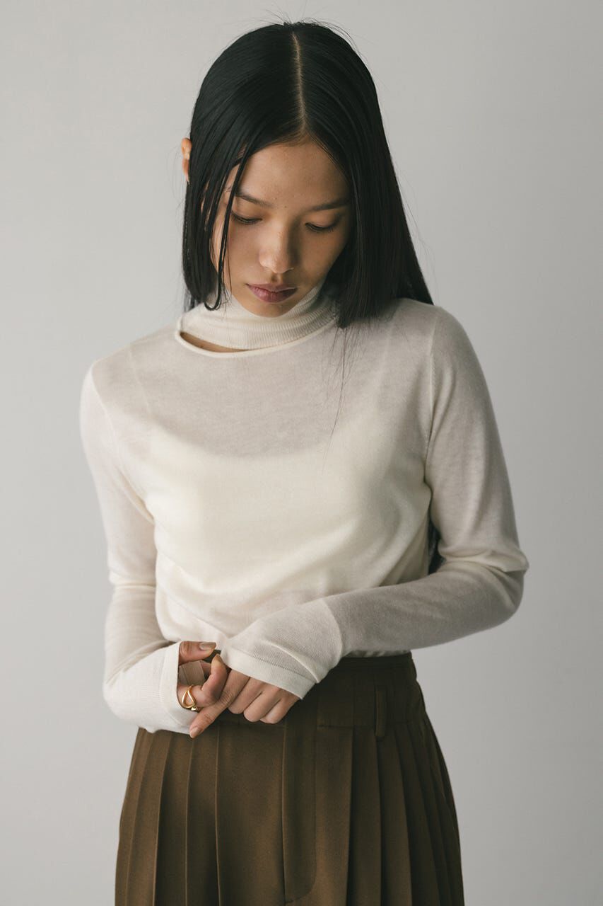 STYLEMIXER「2WAYウォッシャブルハイネックオープンニット」|ニット・セーター|