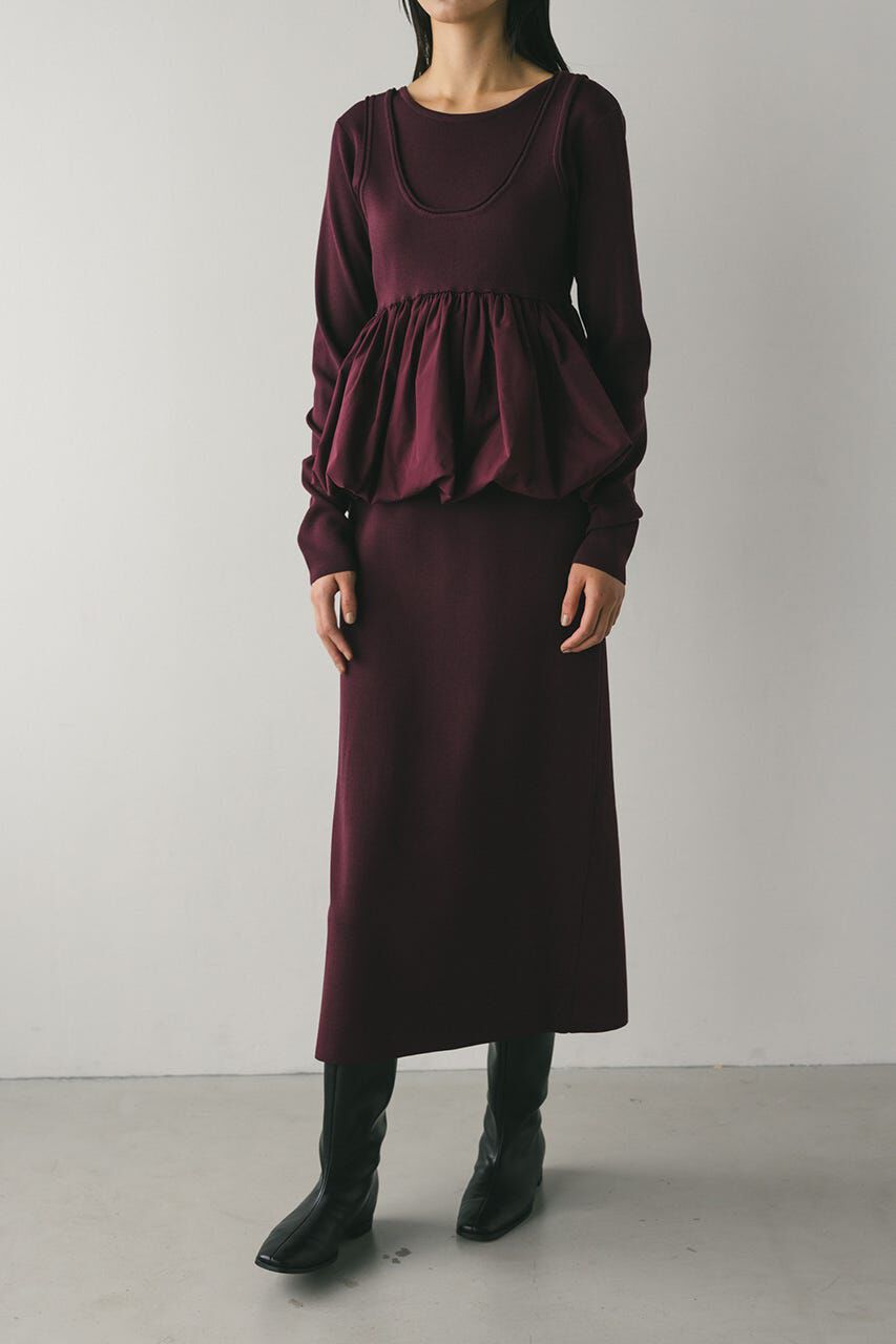 STYLEMIXER「2ピースバルーンペプラムニットワンピース」|ワンピース|BRD