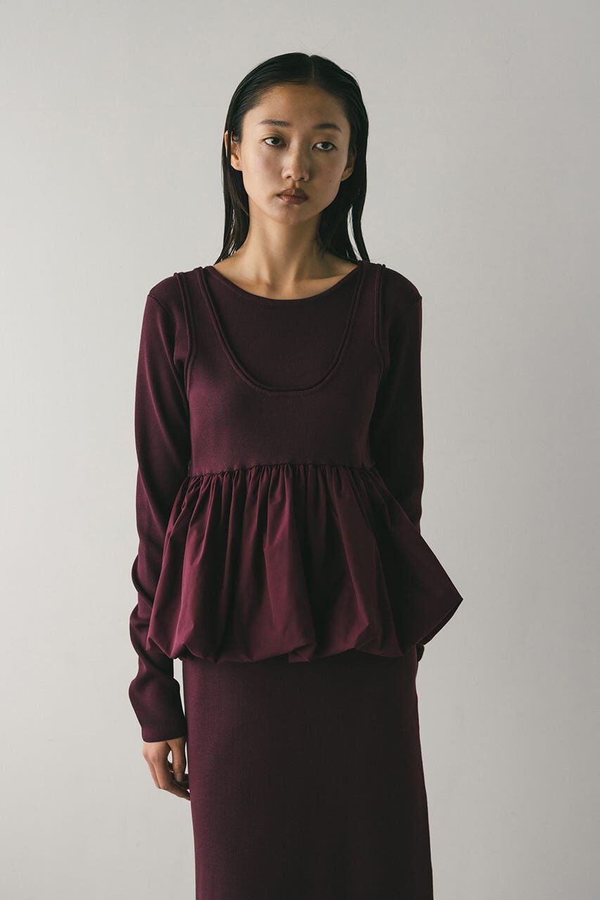 STYLEMIXER「2ピースバルーンペプラムニットワンピース」|ワンピース|