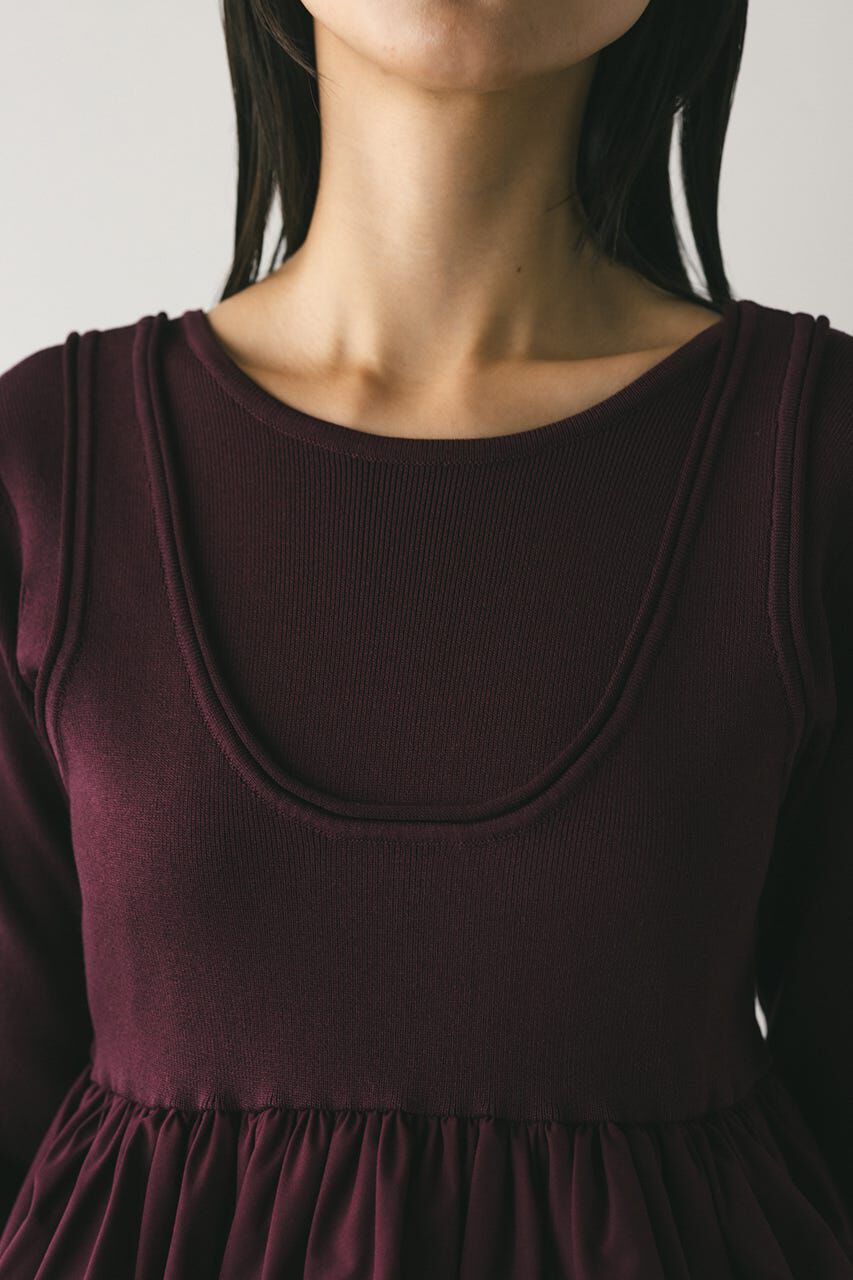 STYLEMIXER「2ピースバルーンペプラムニットワンピース」|ワンピース|