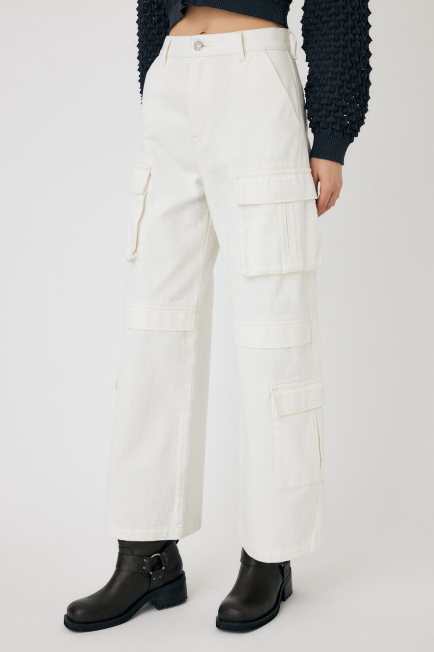 MOUSSY「LOWRISE CARGO WHT STRAIGHT」|デニム|