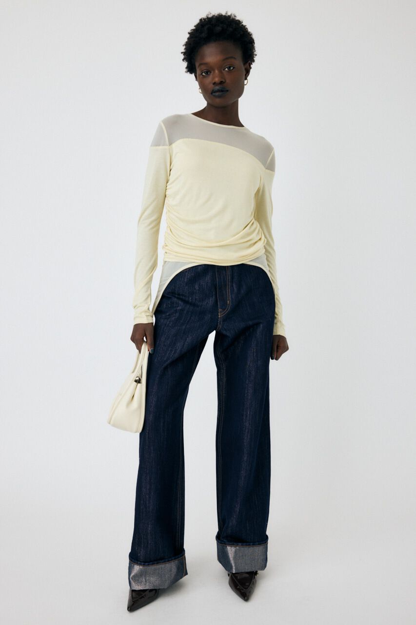 MOUSSY「SHEER LAYERED LS トップス」|Tシャツ・カットソー|