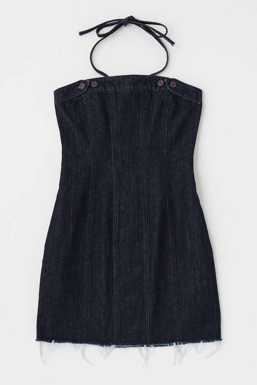 MOUSSY「DENIM BARETOP MINI ワンピース」|ワンピース|