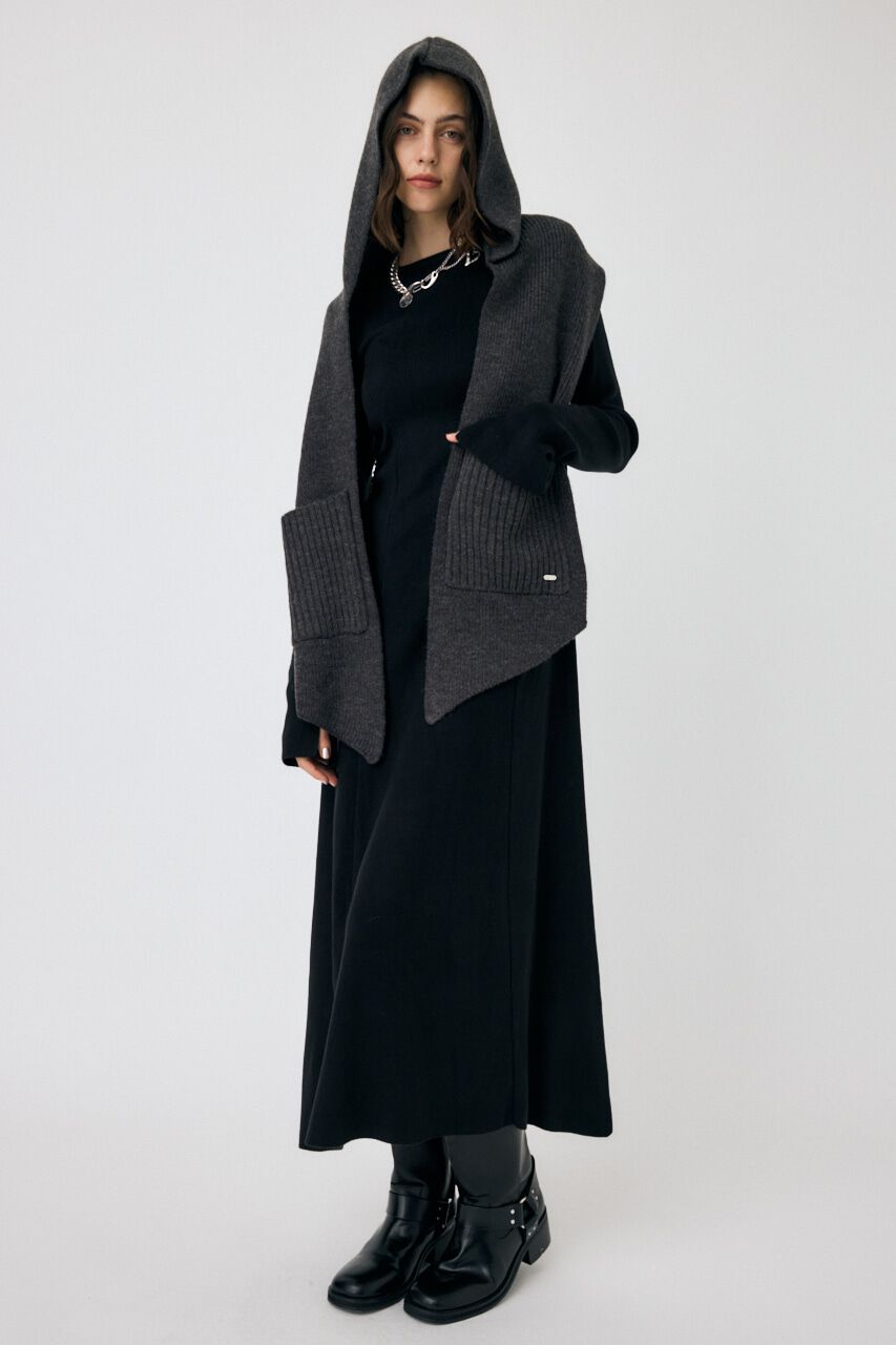 MOUSSY「WAIST RIBBON モックネックドレス」|ワンピース|