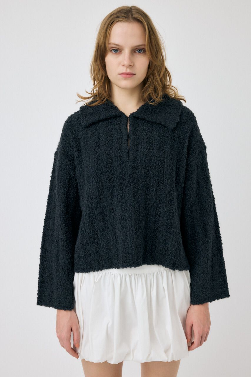 MOUSSY「OPEN COLLAR ニット」|ニット・セーター|