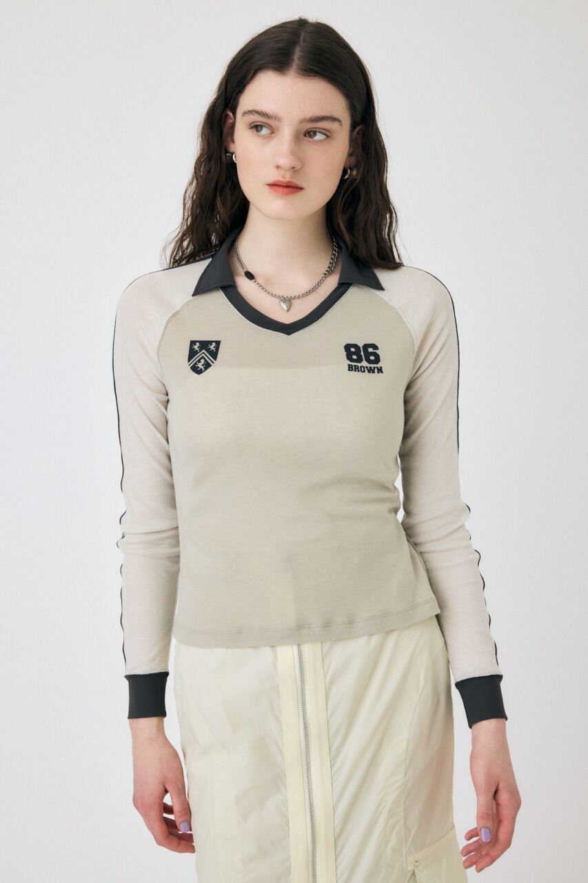 MOUSSY「SHEER GAME シャツ」|Tシャツ・カットソー|L/BEG1