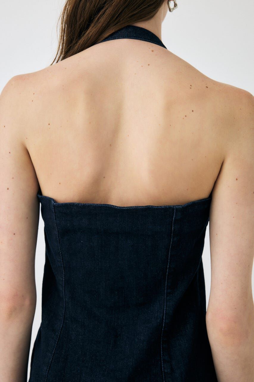 MOUSSY「HALTER STRAP デニムドレス」|ワンピース|
