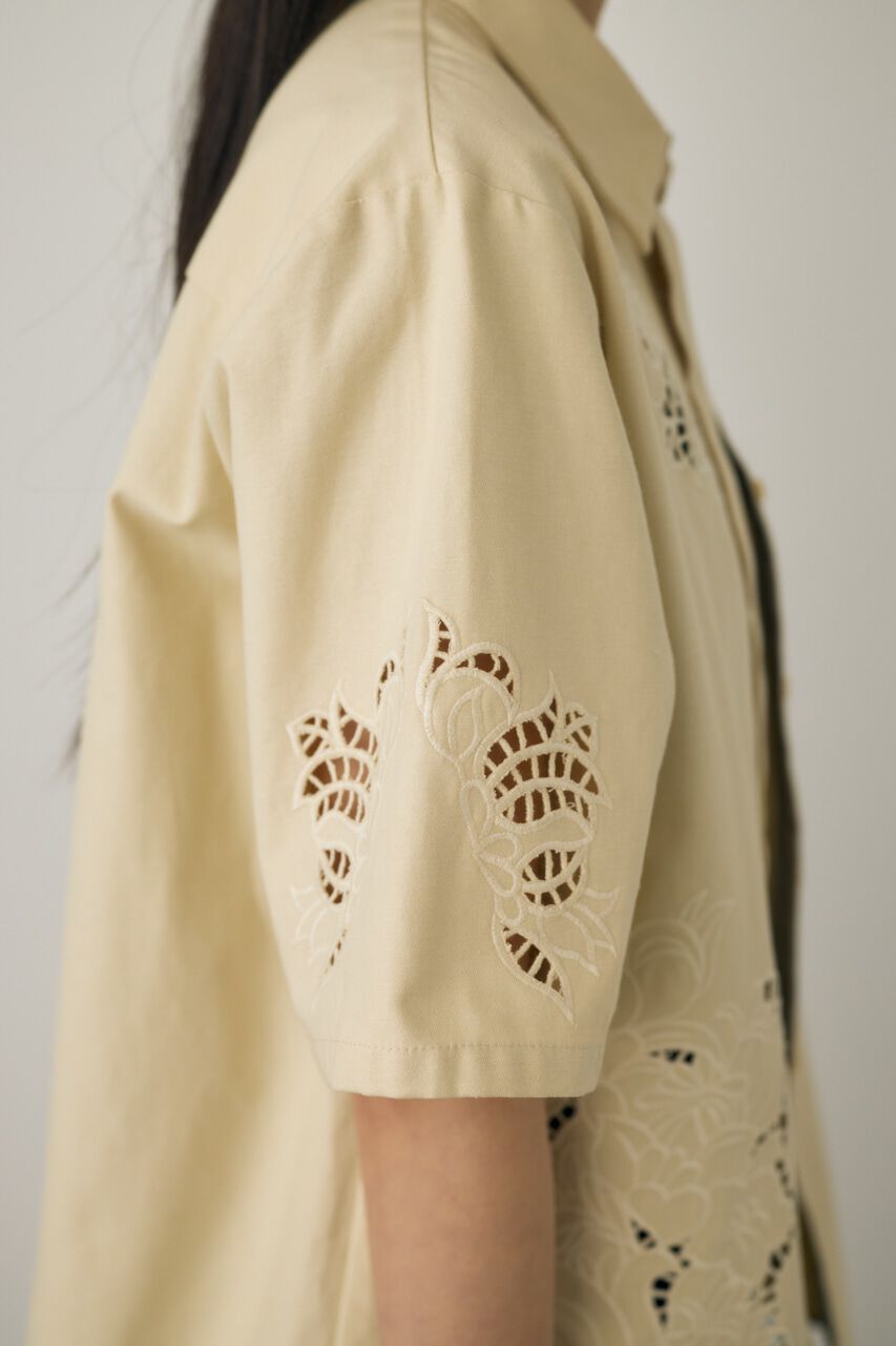 MOUSSY「カットワーク刺繍オーバーシャツ　オーガニックコットン使用」|シャツ・ブラウス|