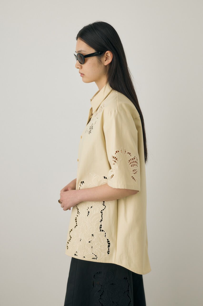 MOUSSY「カットワーク刺繍オーバーシャツ　オーガニックコットン使用」|シャツ・ブラウス|