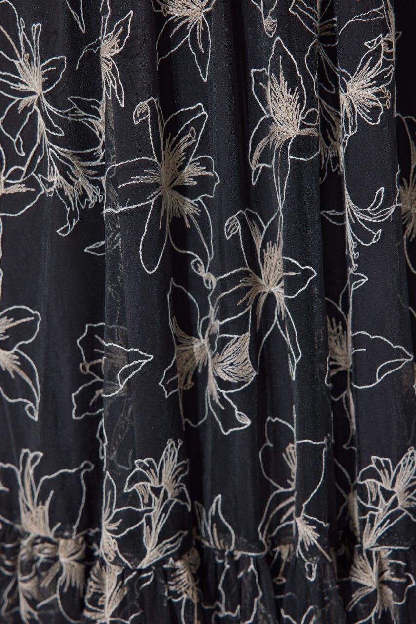 rienda「エンブロイダリーチュールフレアスリーブワンピース」|ワンピース|