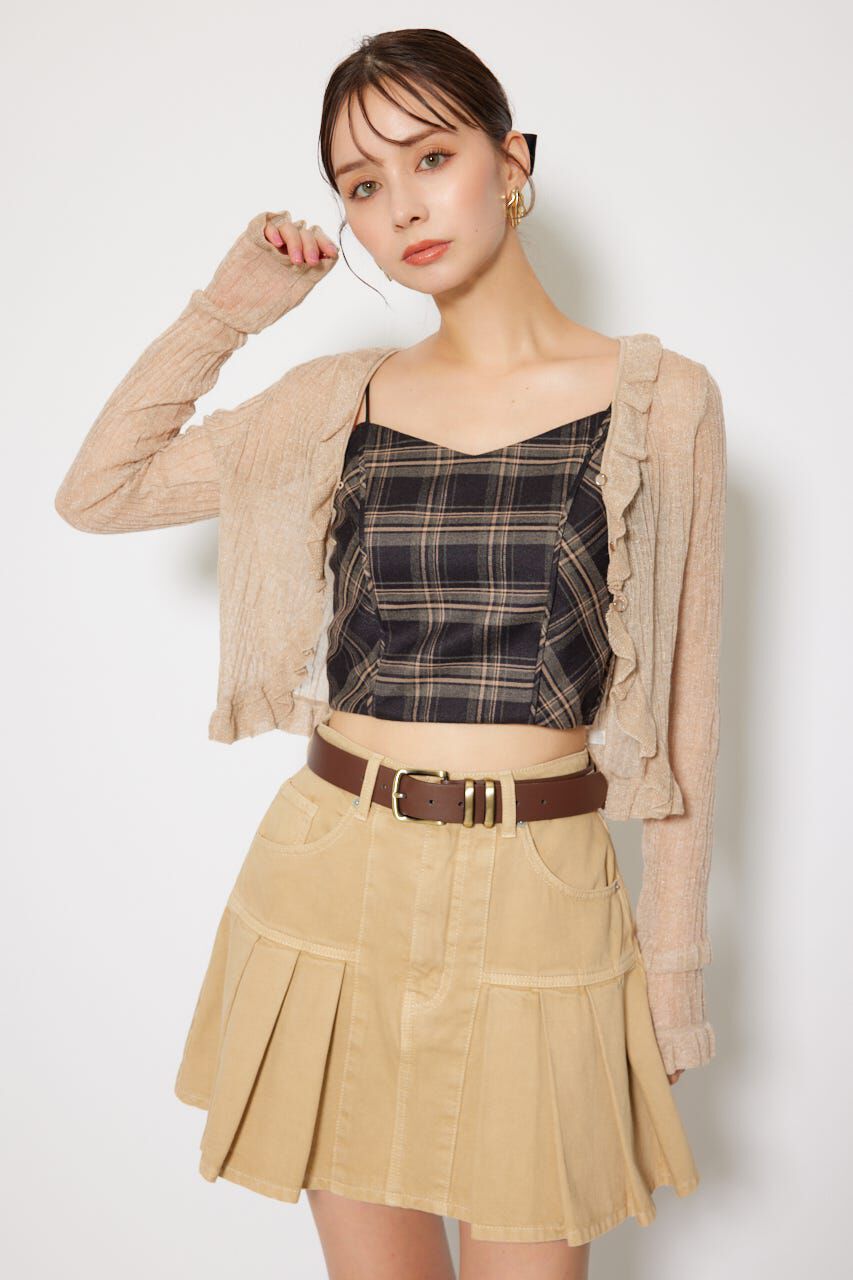 rienda「シアーフリルショートカーディガン」|カーディガン|BEG