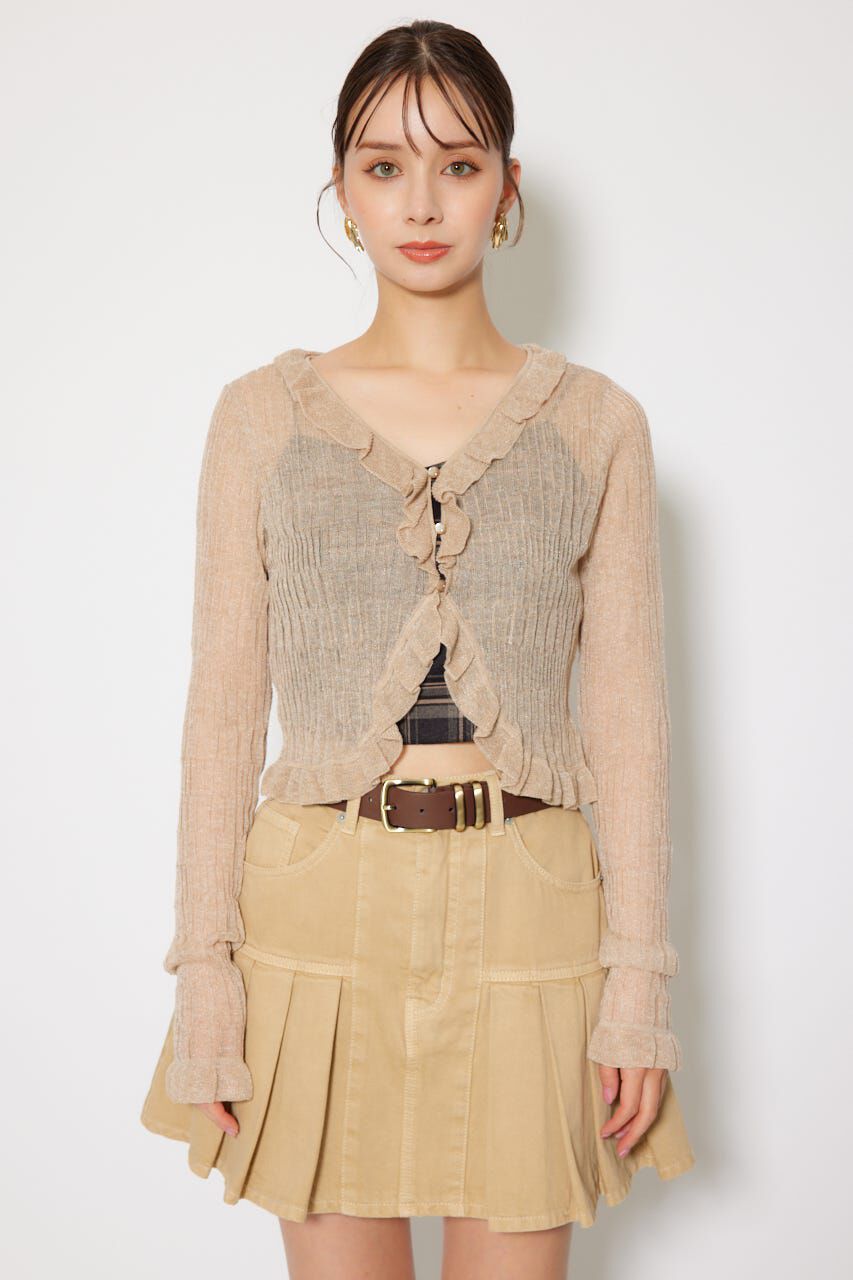 rienda「シアーフリルショートカーディガン」|カーディガン|