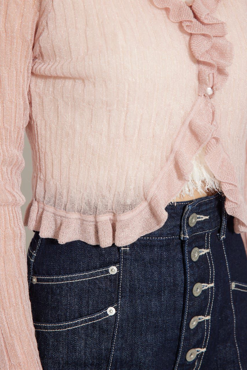 rienda「シアーフリルショートカーディガン」|カーディガン|