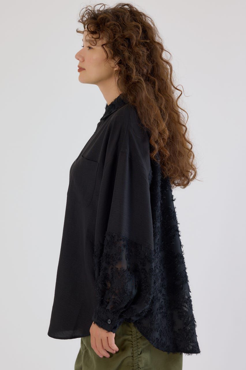 RODEO CROWNS「フリンジジャガード切替シャツ」|シャツ・ブラウス|