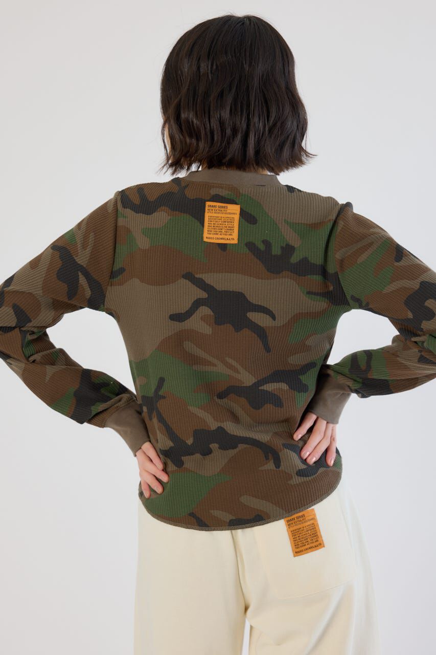 RODEO CROWNS「SHARE パターンワッフルトップス」|Tシャツ・カットソー|