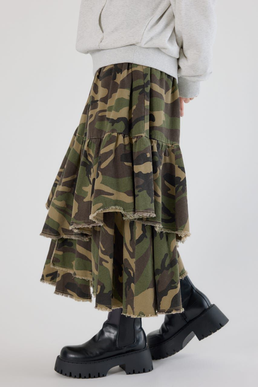 RODEO CROWNS「CAMOランダムティアードスカート」|スカート|