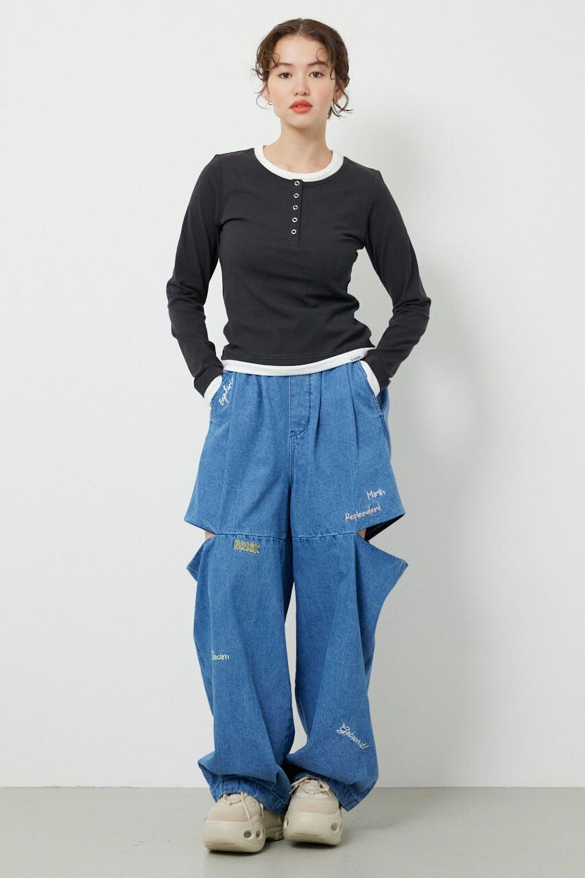 RODEO CROWNS「フェイクレイヤードヘンリーネックトップス」|Tシャツ・カットソー|