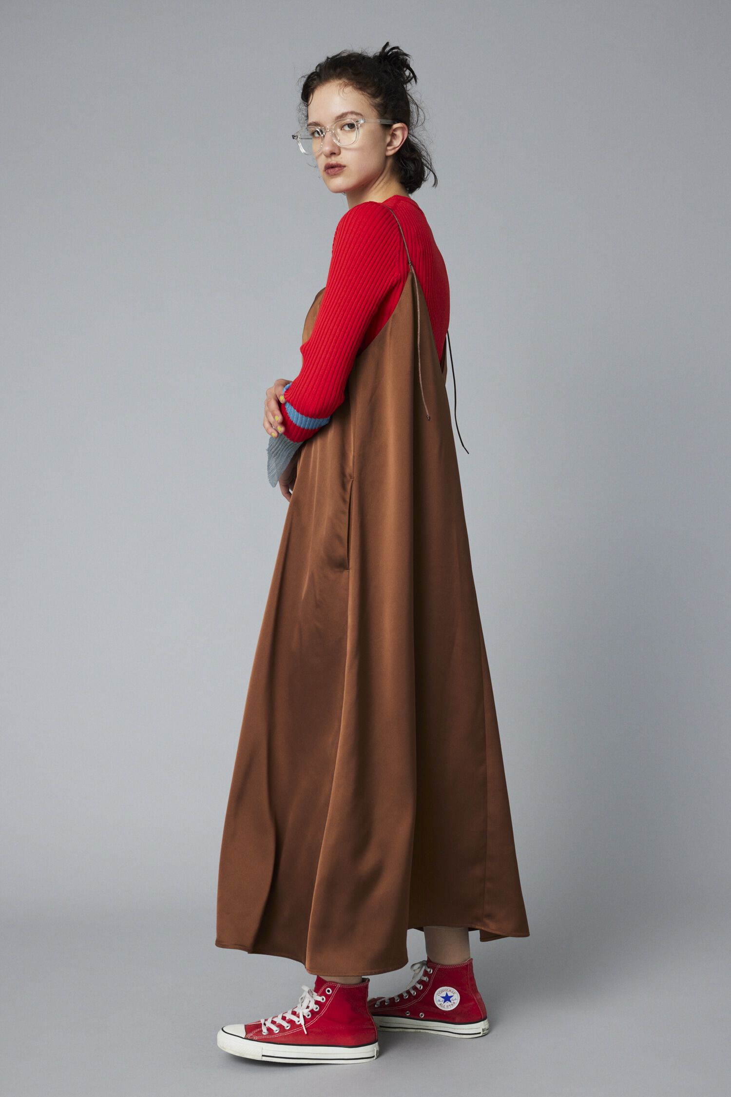 HeRIN.CYE「Back open satin dress」|ワンピース|