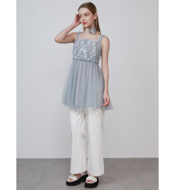 CALNAMUR「SHEER 3D FLOWER 2WAY CHORKER/シアー3Dフラワー2WAYチョーカー」|その他|