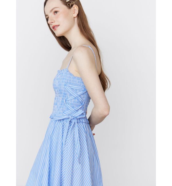 CALNAMUR「SHIRTS&times;SHIRRING MINI OP SET/シャツ&times;シャーリングミニワンピースセット」|ワンピース|