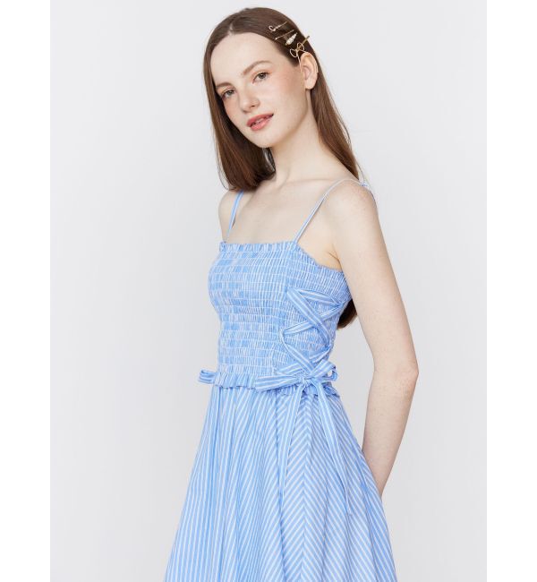 CALNAMUR「SHIRTS&times;SHIRRING MINI OP SET/シャツ&times;シャーリングミニワンピースセット」|ワンピース|