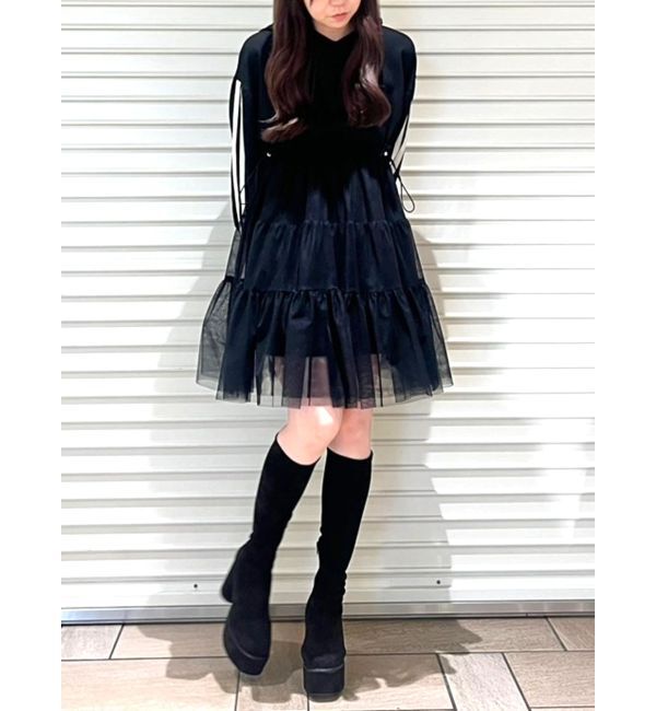 CALNAMUR「2WAYチュールオーバースウェットワンピース」|ワンピース|