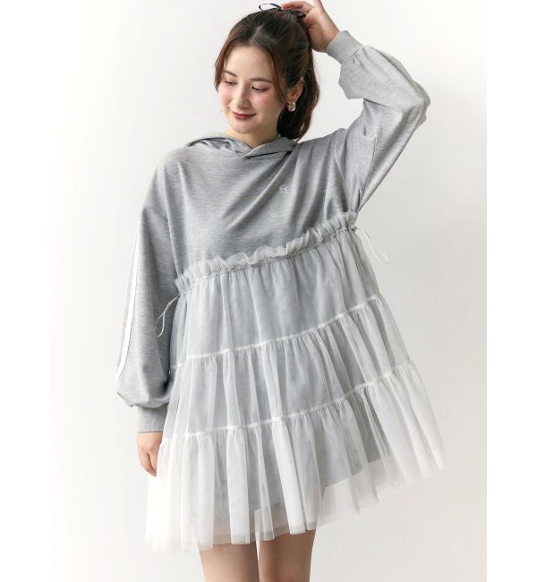 CALNAMUR「2WAYチュールオーバースウェットワンピース」|ワンピース|