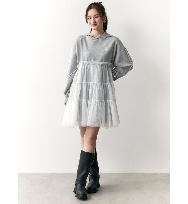 CALNAMUR「2WAYチュールオーバースウェットワンピース」|ワンピース|