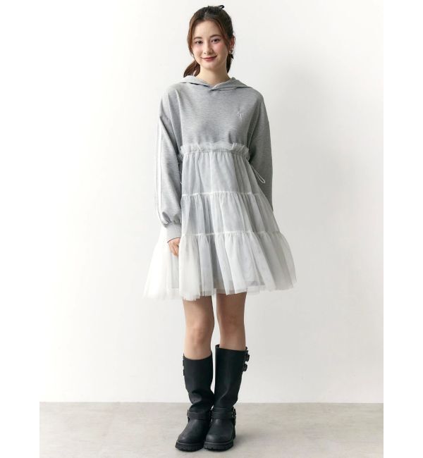 CALNAMUR「2WAYチュールオーバースウェットワンピース」|ワンピース|