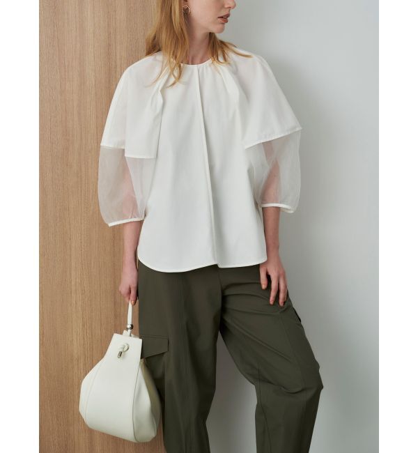 ELENDEEK「HALF ORGANZA SLEEVE BL」|シャツ・ブラウス|
