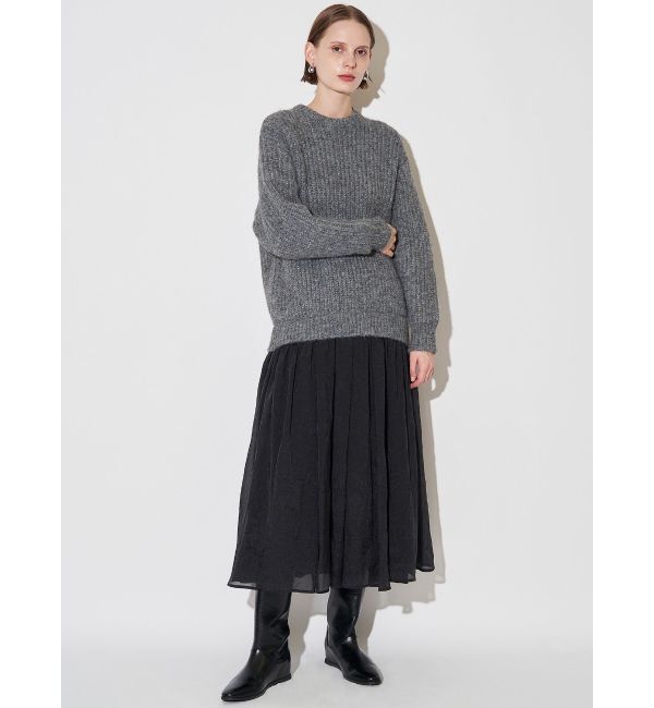 ELENDEEK「BRUSHED YARN KNIT DOCKING OP」|ワンピース|