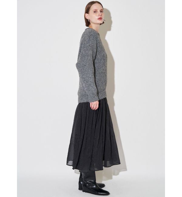 ELENDEEK「BRUSHED YARN KNIT DOCKING OP」|ワンピース|