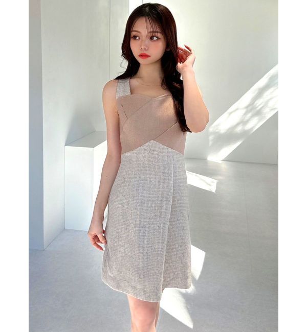 RESEXXY「フロントクロスツイードワンピース」|ワンピース|