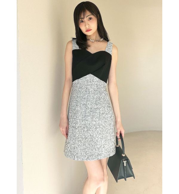 RESEXXY「フロントクロスツイードワンピース」|ワンピース|