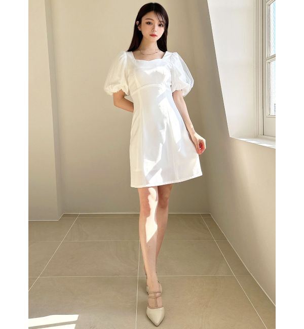 RESEXXY「パフスリーブチュールミニワンピース」|ワンピース|