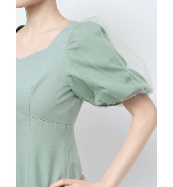 RESEXXY「パフスリーブチュールミニワンピース」|ワンピース|