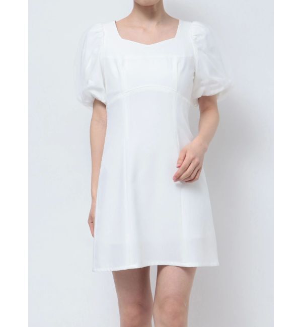 RESEXXY「パフスリーブチュールミニワンピース」|ワンピース|