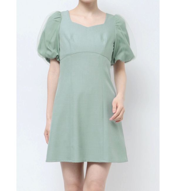 RESEXXY「パフスリーブチュールミニワンピース」|ワンピース|