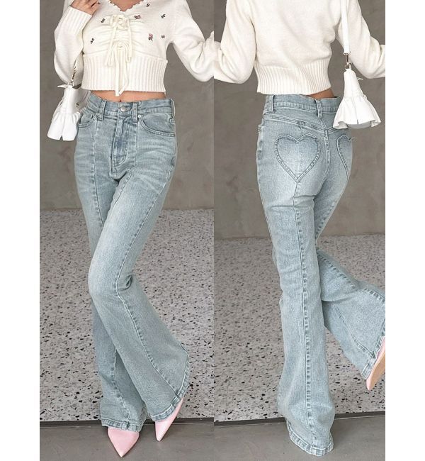 RESEXXY「ハートポケットデニムパンツ」|デニム|アイスブルー