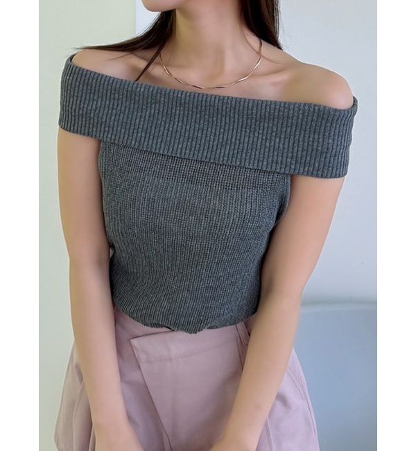 dazzlin「【WEB限定】2wayオフショルニットトップス」|ニット・セーター|グレー